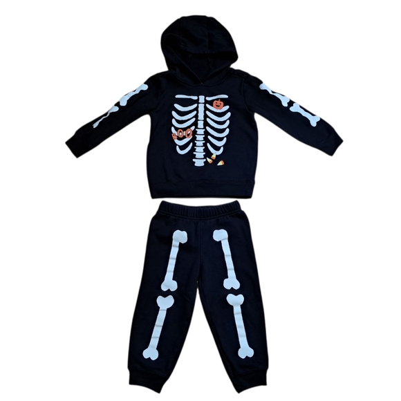Carter's Other - Carters Cozy Halloween Skeleton Sweatshirt Hoodie and Sweatpants Set Size 3T